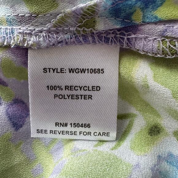 41 Hawthorn Floral Cap Sleeve Top XL NWT Multicolor Round Neck Pleated Blouse - Picture 7 of 8